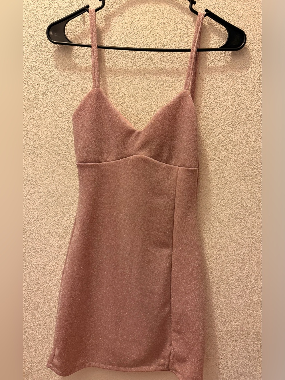 Sleeveless Pink Shimmer Slip Dress
